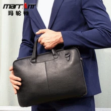 Genuine Leather Shoulder Messenger Bag Men's Horizontal Men's Business Handbag First Layer Cowhide Computer Briefcase