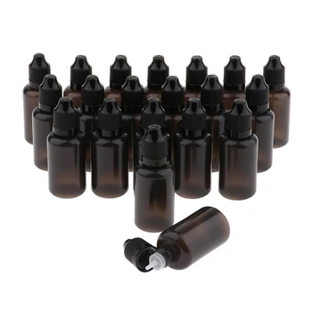

20pcs 30ml UV Resistant Eye Liquid Smoke Dropper Bottle Sample Pinhole Bottles, Empty Squeezable Bottles for Essential Oils