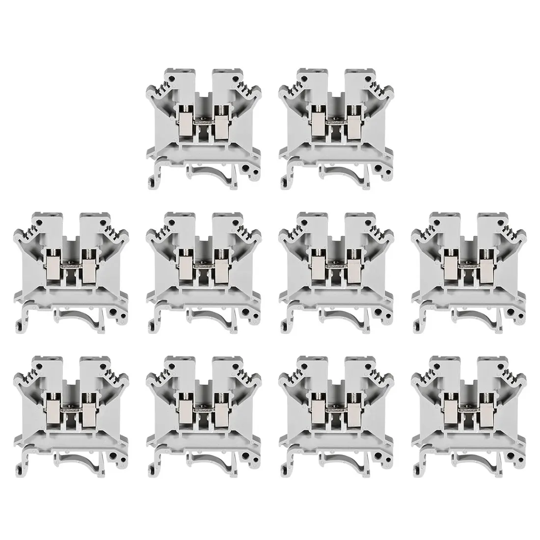 

uxcell 10 Pcs DIN Rail Terminal Block UK5N 800V 41A Screw Type Connector 0.2-4mm2 Grey Fire Retardant Flame Retardant