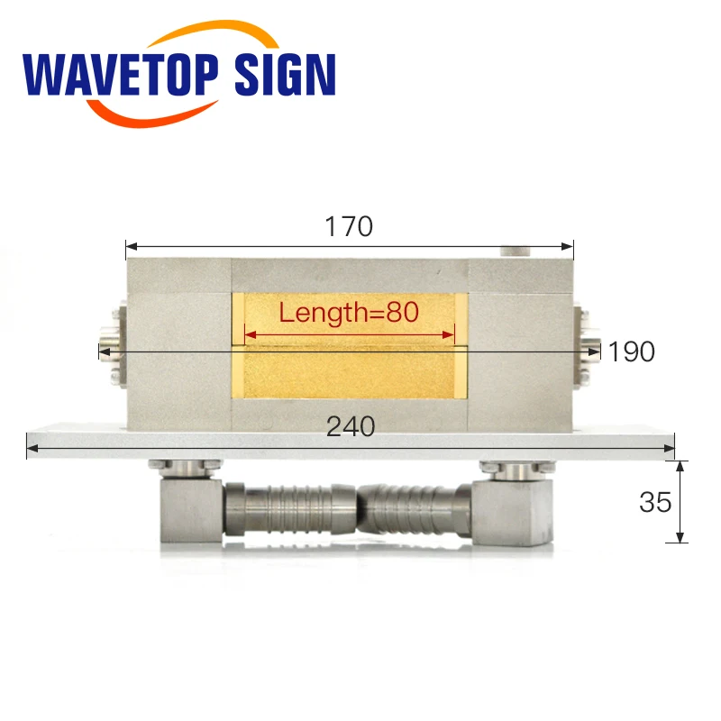 WaveTopSign Одиночная ксеноновая лампа, лазерная полость, отражающая полость, золотое покрытие, длина 80-170 мм, используется для лазерной сварки YAG, режущая машина
