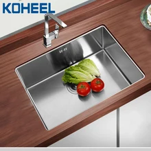 kitchen sink undermount Handmade brushed seamless 304 stainless steel single bowl big wash dishes K3