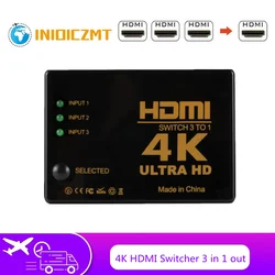 Inoiczmt – commutateur HDMI 4K, 3 entrées 1 sortie, séparateur de câble vidéo HD 1080P, 1x3 Hub adaptateur convertisseur pour PS4/3 TV Box HDTV PC 