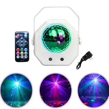 

LED Stage Lighting DJ Magic Ball Lights 2 in 1 with Remote Control RGB LED Crystal Disco Magic Ball Stage Projector Lamp