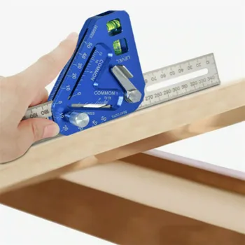 

Multifunction Carpentry Triangle Angle Ruler Aluminum Alloy Marking Measure Tool Rust-proof Practical And Clear In Size