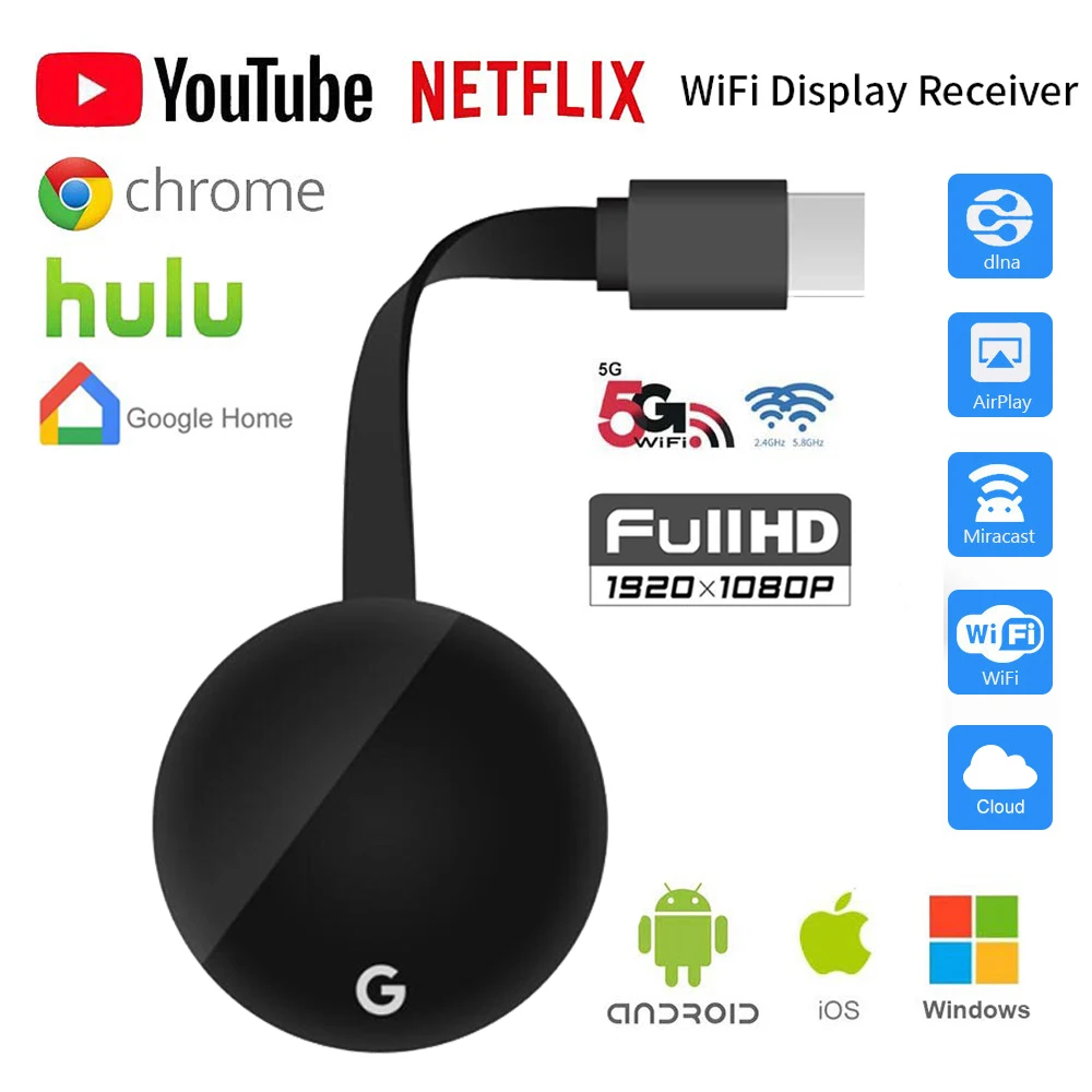 Miracast Tv Stick Ultra 4k Anycast 5g Wireless Wifi Display Dongle For Google Home Netflix Smart Tv Window Tv Stick Aliexpress