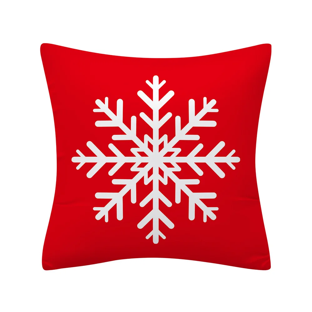 Christmas Cushion 45*45 Merry Christmas Santa Claus Red Pillows Decorative Throw Pillow Polyester White Snowman Pillowcase