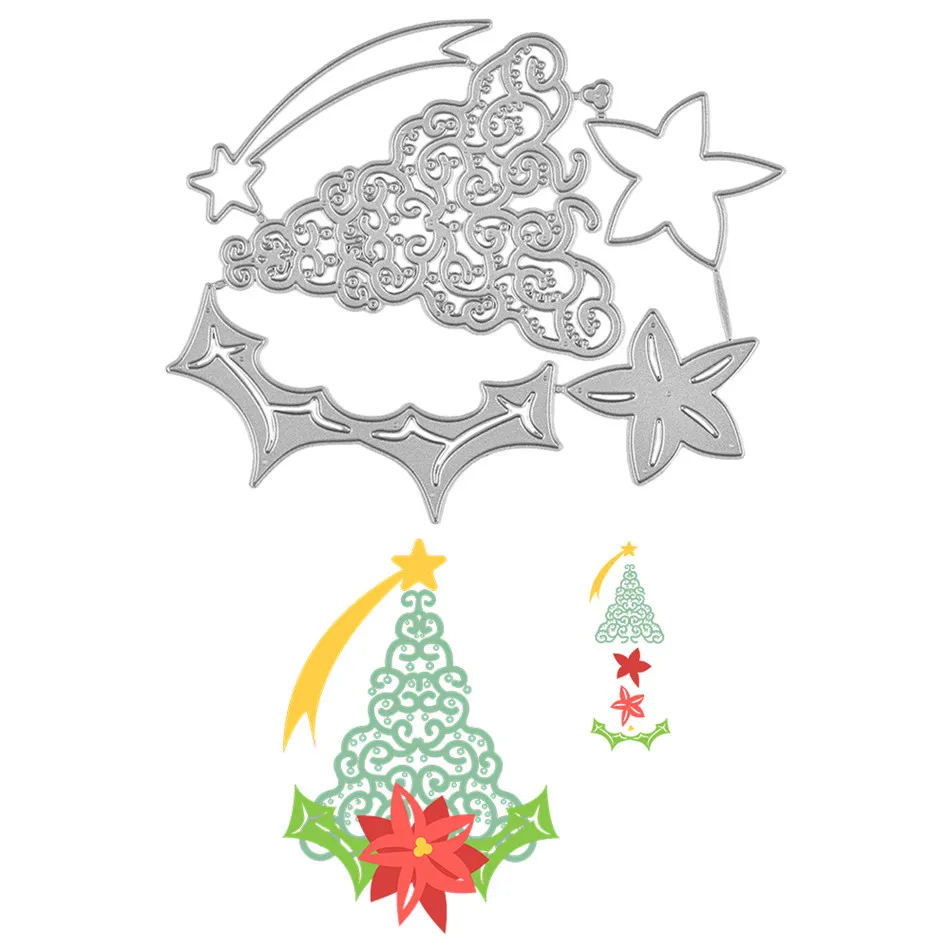 

YaMinSanNiO Christmas Tree Metal Cutting Dies Scrapbooking Craft Dies Stencil Album Embossing Card Making Die Cut New Dies 2019