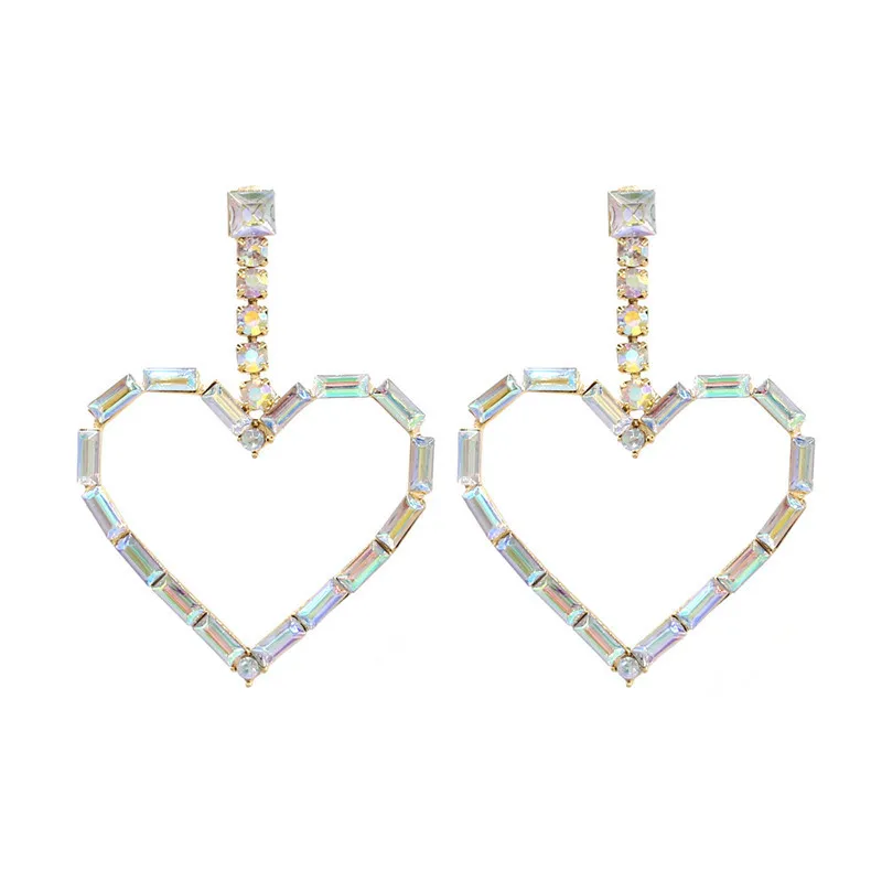 

Europe and the United States personality creative network red with the earrings bright heart-shaped colorful pendant earrings