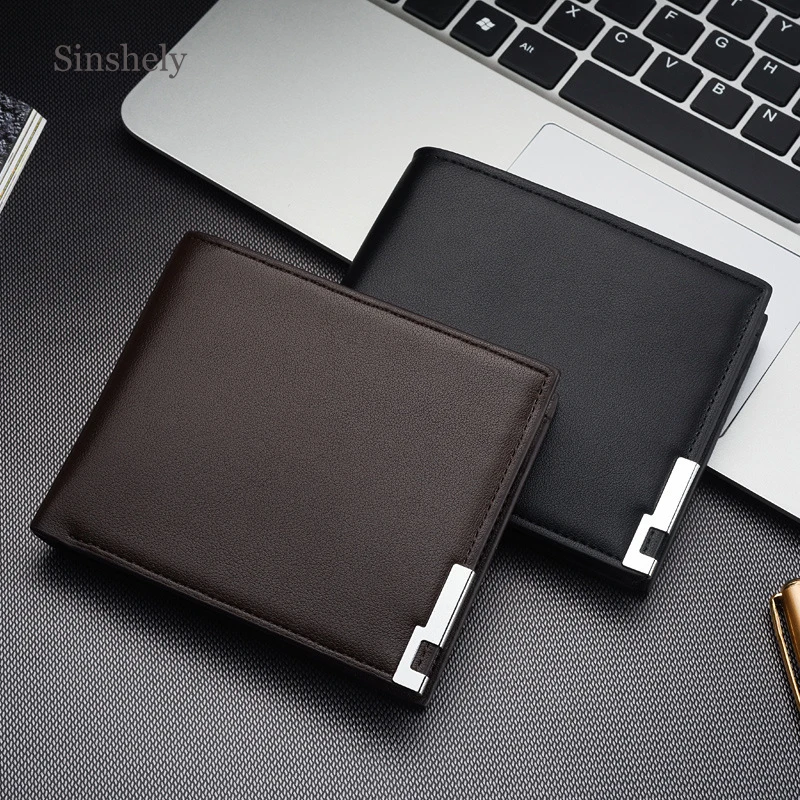 

Classic Business PU Leather Wallet Men Fashion Designer Men Wallets Slim Money Purses Card Holder Wallet