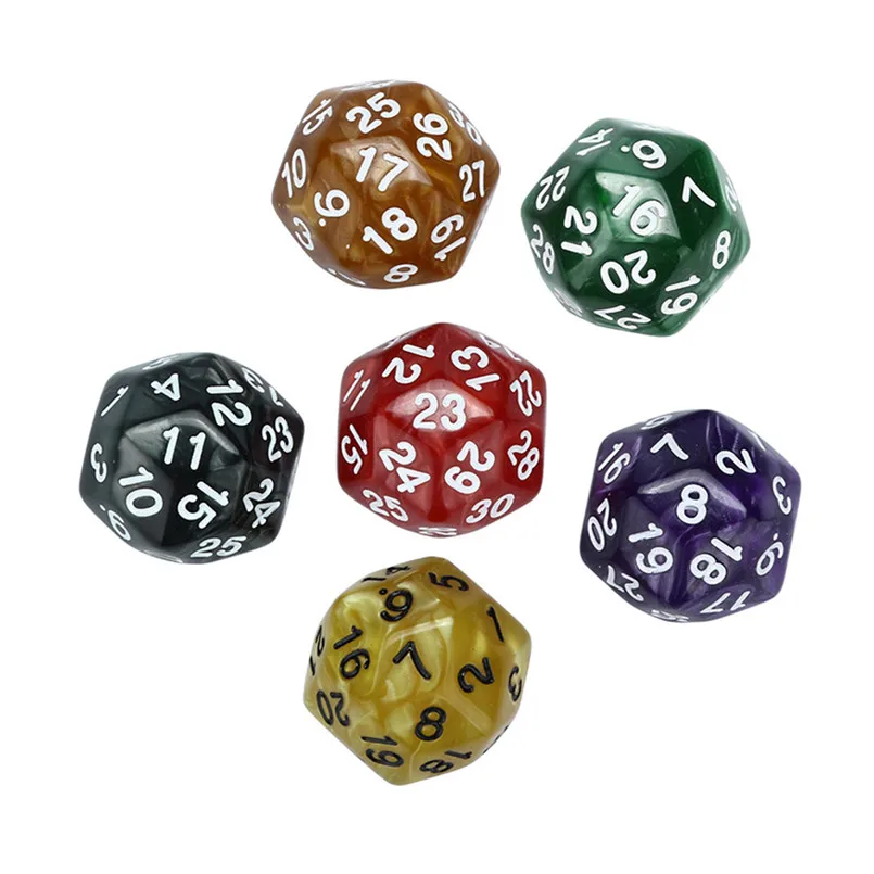6Pcs 30-faced dice sets TRPG game lovers perfect gift freaky dice resin 6pcs dices in one set  brand new polydice dice set 30A20 (8)