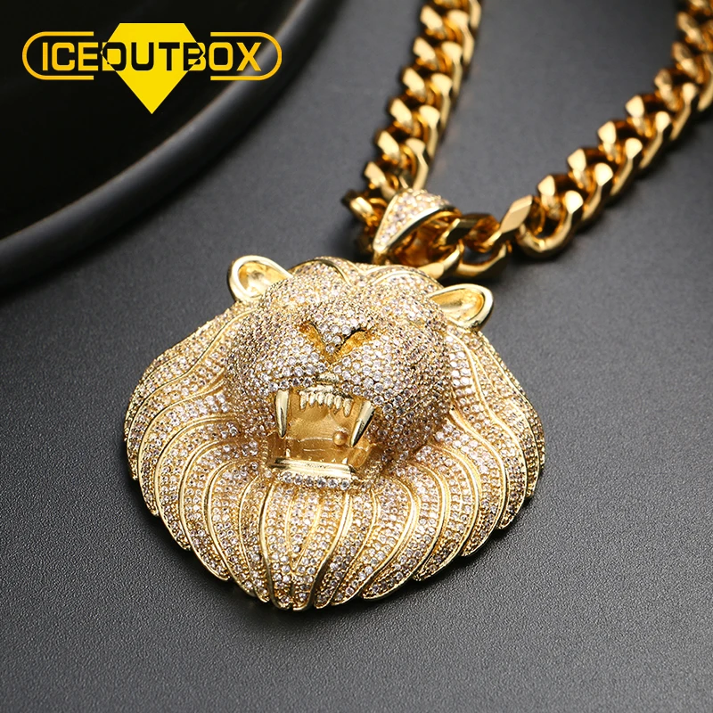 Iced Out Micro Pave Cubic Zircon Lion 