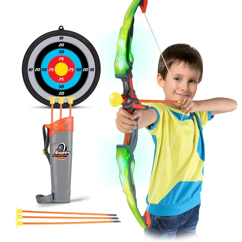 Juego de tirachinas láser de sable de luz parpadeante para niños, doble juguete para deportes al aire libre, entretenimiento, cohete