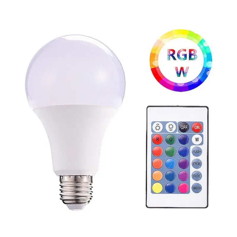 Светодиодная RGB-лампа E27 110 В 5/10/15 Вт с пультом ДУ | Лампы и освещение