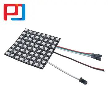 

8*8 64LEDs 5050 RGB SK6812 WS2812 WS2812B panel Digital Pixel Programmed Panel Addressable full Color DC5V Black PCB