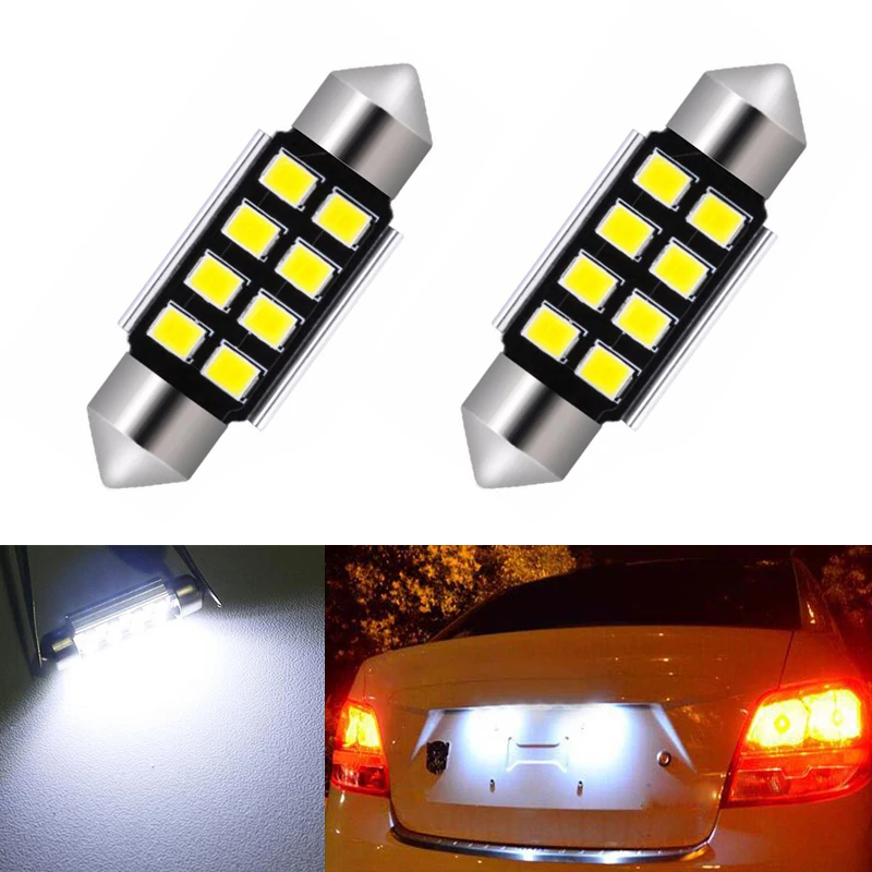 2x Автомобильные светодиодные лампы 36 мм C5W 2835 SMD 12 В подсветка номерного знака для