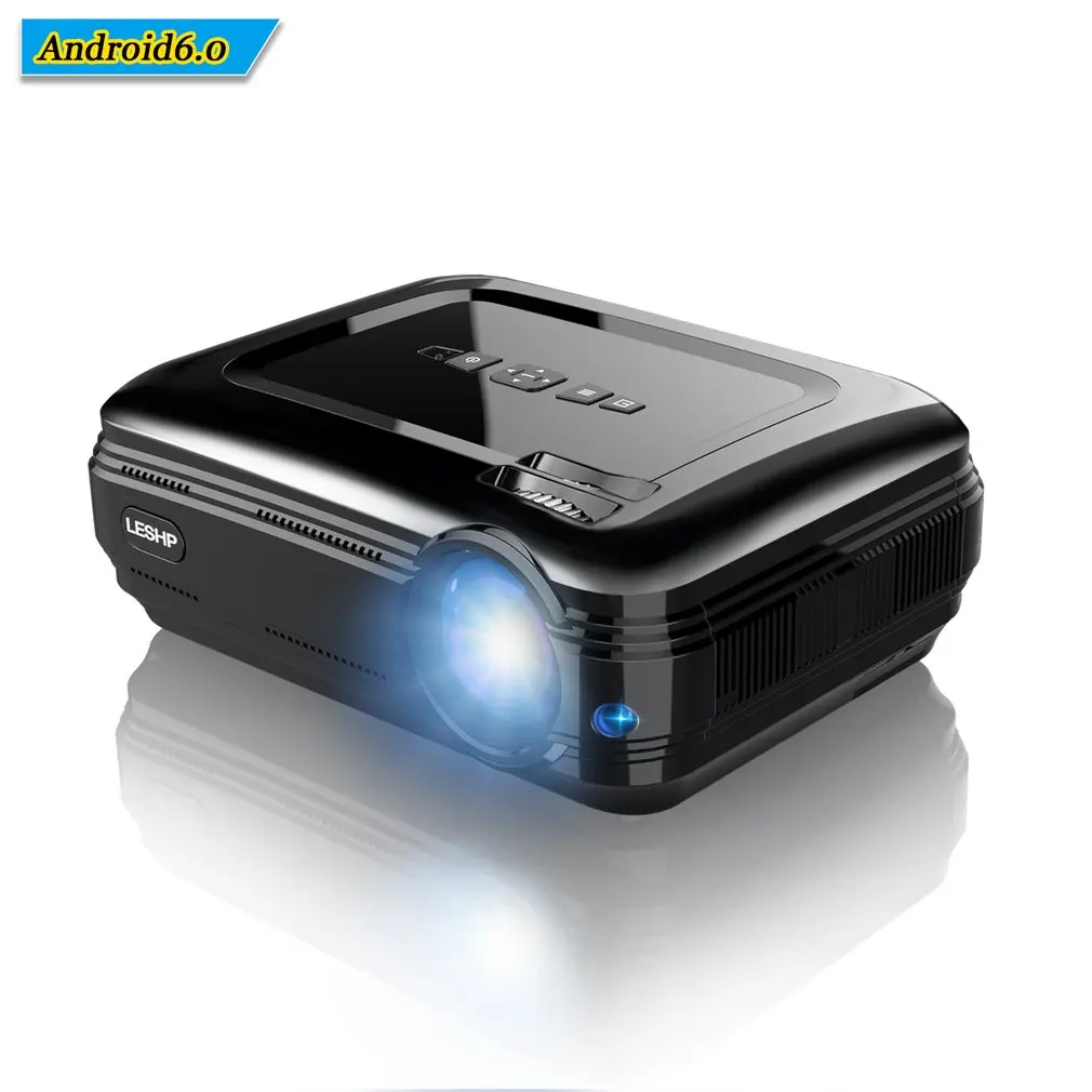 

LESHP-BL58 LED Projector Portable Black Video Projector Home Cinema Theater Game Projector HDMI VGA USB WIFI for Android