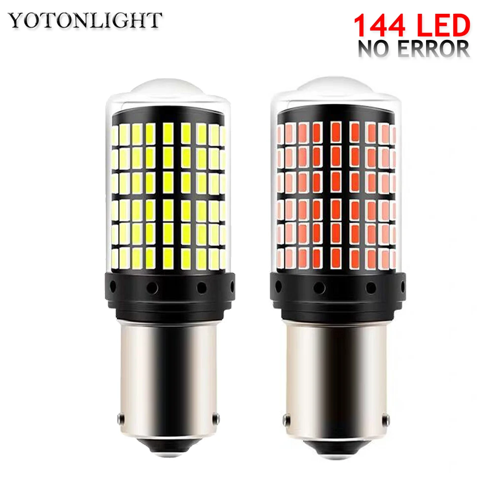 1 шт. 144 3014 SMD Ba15d 1156 светодиодные лампы Ba15s P21w 1157 сигнал поворота T20 W21W 7440 Canbus