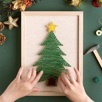 

3D Yarn Painting String Drawing Decompression Parent-Child DIY Handmade Material Package Finished Decorative Tree Gift