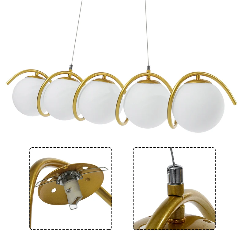 Новая Скандинавская люстра минималистичный художественный светодиодный светильник G9 Лампа 5 головок подвесной стеклянный шар для гостиной спальни освещение для дома, ресторана