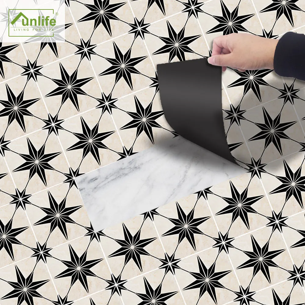 

Funlife®20x300cm Astra Black Pattern Ground Sticker Anti-slip Self-adhesive Floor Sticker for Bathroom Kitchen Home Decor
