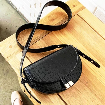 

Crossbody Bags For Women Leather Saddle Purses Luxury Women Bag Stone Pattern Flap Shoulder Bag Female Purses And Handbag