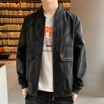 

New Arrival Men's Jackets Trends Embroidery Male Coats M-4XL Black Blue Gray Men's Jackets Coats