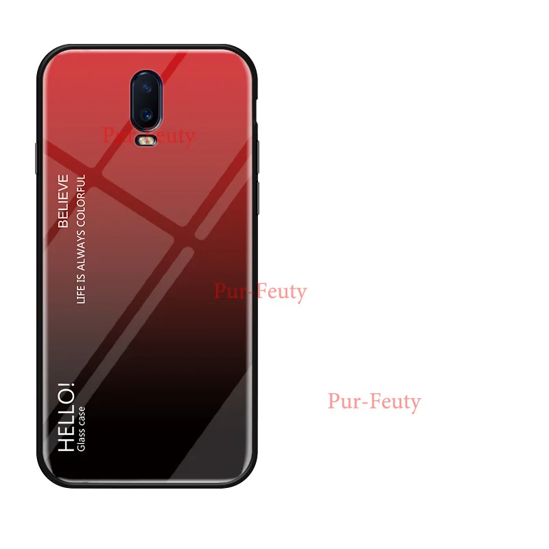 Модный градиентный стеклянный чехол для телефона Oneplus 6 A6000, силиконовый бампер с полной защитой для One Plus 1+ 6 T, задняя крышка для телефона