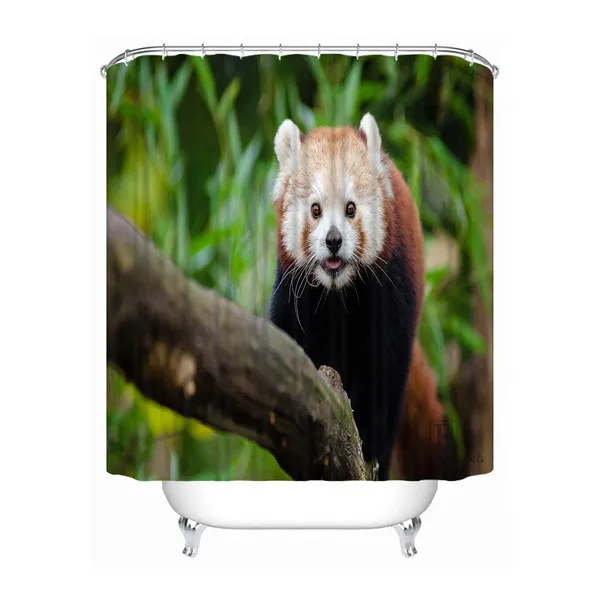 Shower Curtain Пользовательские красные панды Водонепроницаемый Ванная комната приемлемая занавеска из полиэстеровой ткани занавеска для ванной#180318-08 - Цвет: Shower Curtain