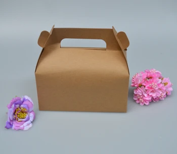 

15pcs Large Kraft Paper Box Gift With Handle Wedding Candy White Cardboard Cake Box Cupcake Box for Package Gifts Box