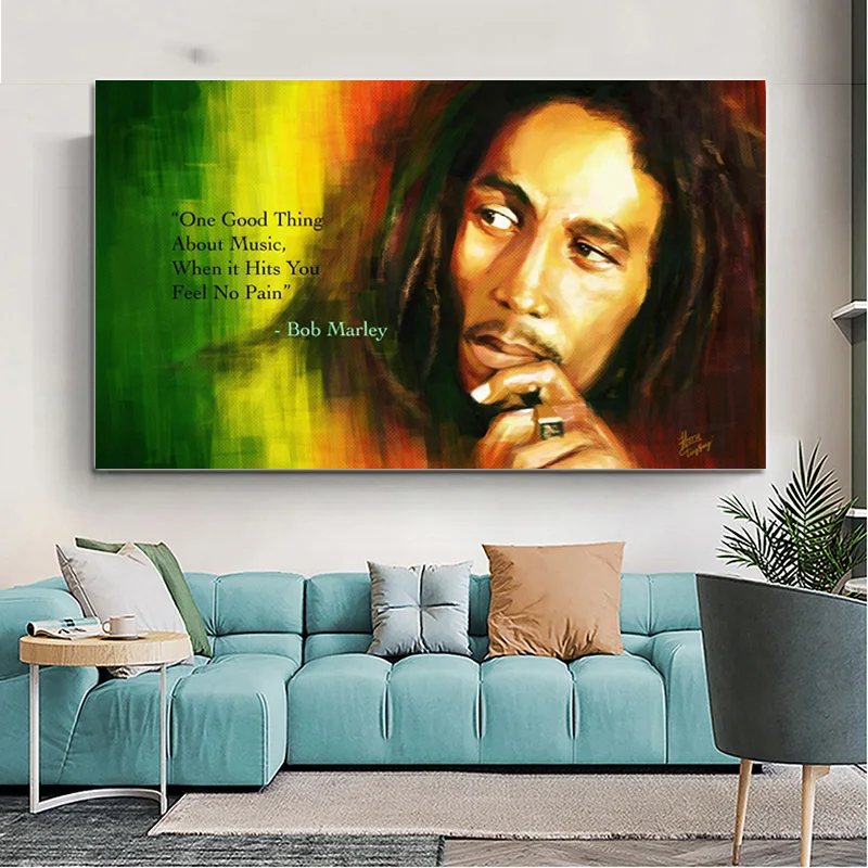 Bob Marley Leinwand Malerei Portrat Poster Und Drucke Wand Kunst Bilder Fur Wohnzimmer Klassische Dekorative Olgemalde Cuadros Bob Marley Painting Paintings For Wallpicture For Living Room Aliexpress