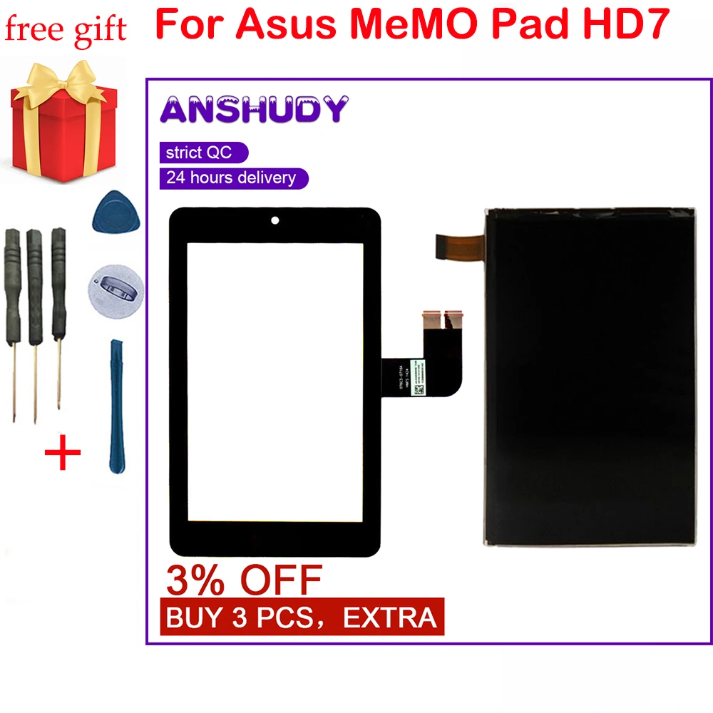 ME173 ЖК дисплей сенсорный экран дигитайзер комплект для Asus Memo Pad HD7 ME173X K00B замена