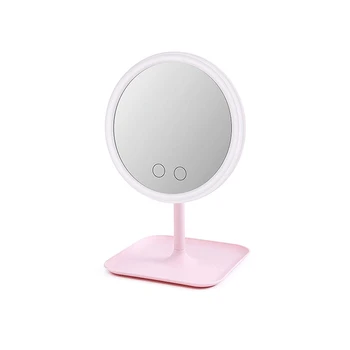 

Portable Desktop Makeup Mirror with LED Lights Cosmetic Mirrors LED Mirror 3 Color Change Charging Backlit Mirrors