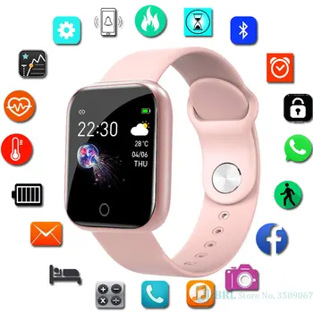 

Square Smart Watch Women Men Smartwatch For Android IOS Electronics Smart Clock Fitness Tracker Full Touch Bluetooth Smart-watch