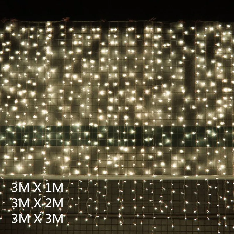 

3*3m 300leds Led Curtain String Light Led Christmas Garland Curtain Patio Window Decor Fairy Lights Kerst Christmas Lights .