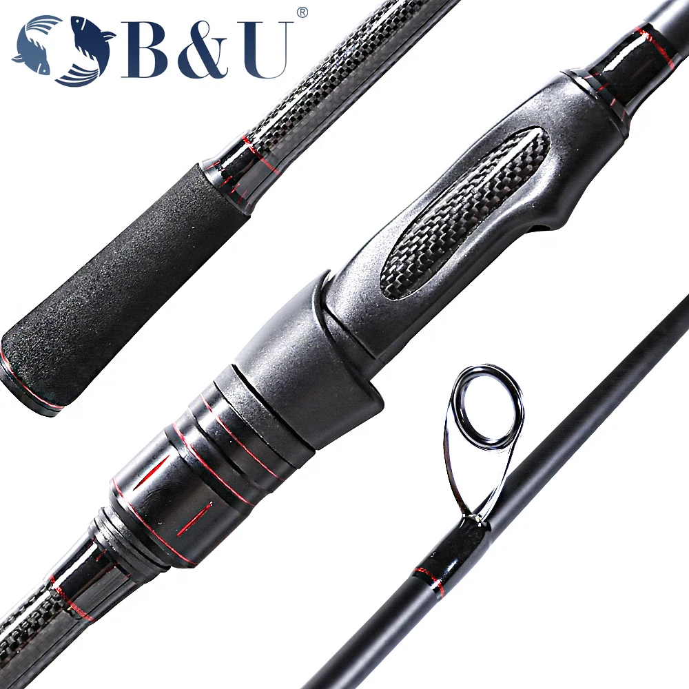 B&ampU HIKI Spinning Ultra Light High Carbon Lure Fishing Rod 1.98M 4 Sections Travel Rods for Bass Pike | Спорт и развлечения