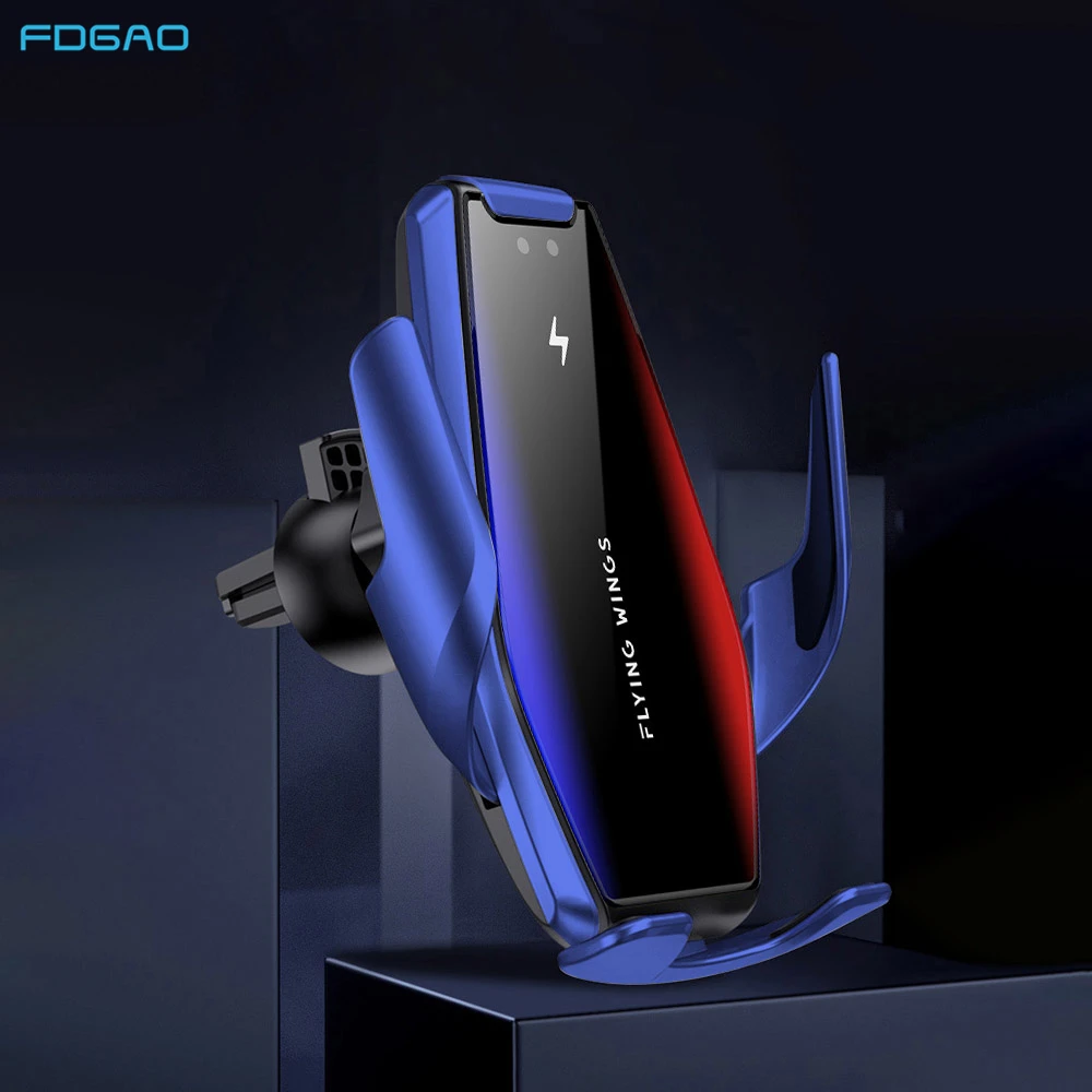 Automatic Clamping 15W Fast Qi Car Wireless Charger for iPhone 12 11 XS XR X 8 Samsung S21 S20 S10 Air Vent Mount Phone Holder