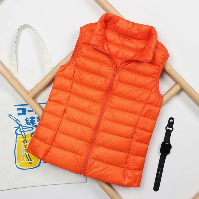 Autumn and Winter Down Vest Women's Short Ultra-light Duck Down Jacket Windproof Vest Warm Women's Sleeveless Jacket 4