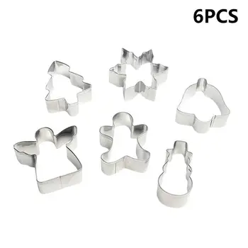 

6pcs/lot Stainless Steel Christmas Cookie Mould Angel Christmas Tree Snowflake Snowman Mold For Home