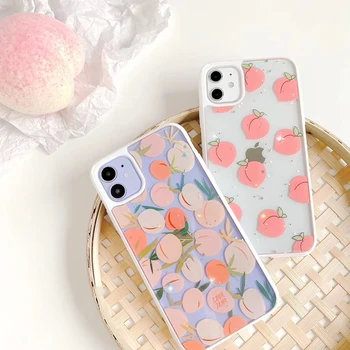 

Summer Cool Peach Phone Case For iPhone X XS XR 11 ProMAX Soft Back Covers for iPhone 7 8Plus SE2 XSMAX Phone Cases gift
