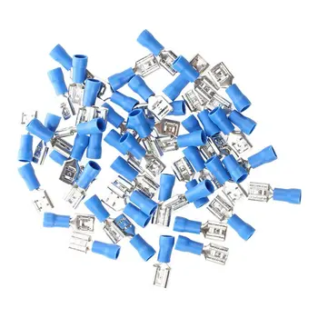 

50 Pcs 2.5mm Dia Wire Hole Spade Crimp Terminals Connectors 220VAC 15A