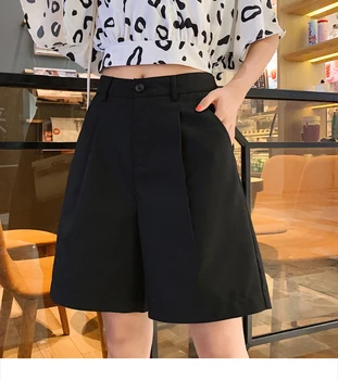 

Women Shorts Summer New High Waist Wide Leg Short Straight Loose Short