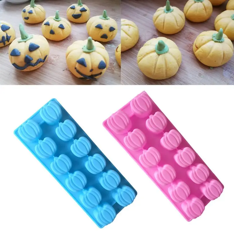 3D Pumpkins Silicone Mold Fondant Cake Chocolate Sugarcraft Decoration Baking Candle Clay DIY Mould E65B