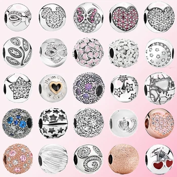 

2019 100% 925 Sterling Silver Classic Flowers and Stars Ladies Charm Bracelet DIY Accessories Safety Clip Free Shipping Wholesal