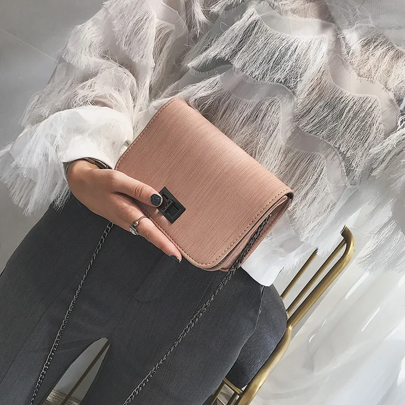 

2019 Women Casual Flap Chain Bags for Lady Pink Green Black Single Shoulder Crossbody Bag Dropshipping FH001