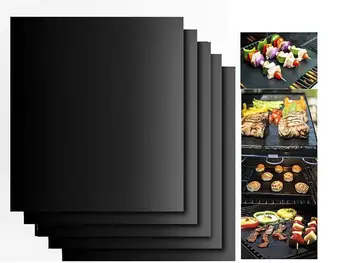

HobbyLane 5pcs Non-stick BBQ Grill Mat Baking Mat Teflon Cooking Grilling Sheet Heat Resistance Easily Cleaned Kitchen Tools