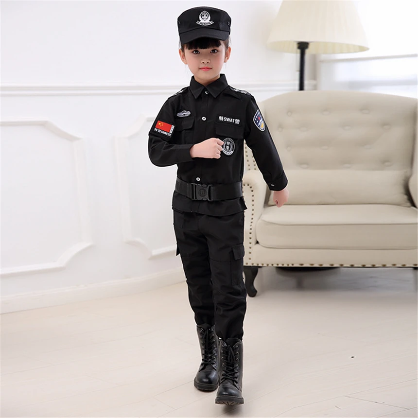 Детская военная форма для мальчиков и девочек, полицейская форма, детский армейский специальный полицейский костюм, Боевая тактическая