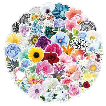 

100PCS Various Plant Fresh flowers Roses Stickers for DIY Stationery Laptop Decal Scrapbook Skateboard PS4 Guitar Helmet Sticker