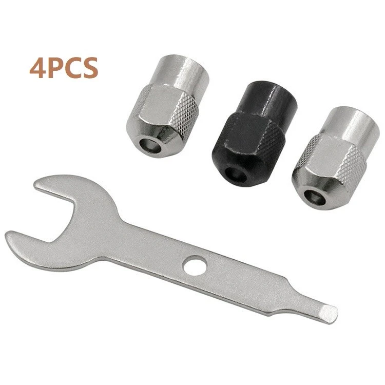 4pcs/set M7 M8x0.75 Electric Chuck Rotary Tool Accessories Multi Chuck With Wrench Keyless Faster Bit Swaps Dremel Rotary Tools craftsman vise