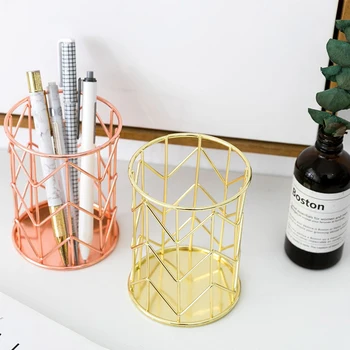 

Cosmetics Desktop Storage Box Cylindrical Box Storage Lipstick Brush Pen Storage Bag Iron Metal