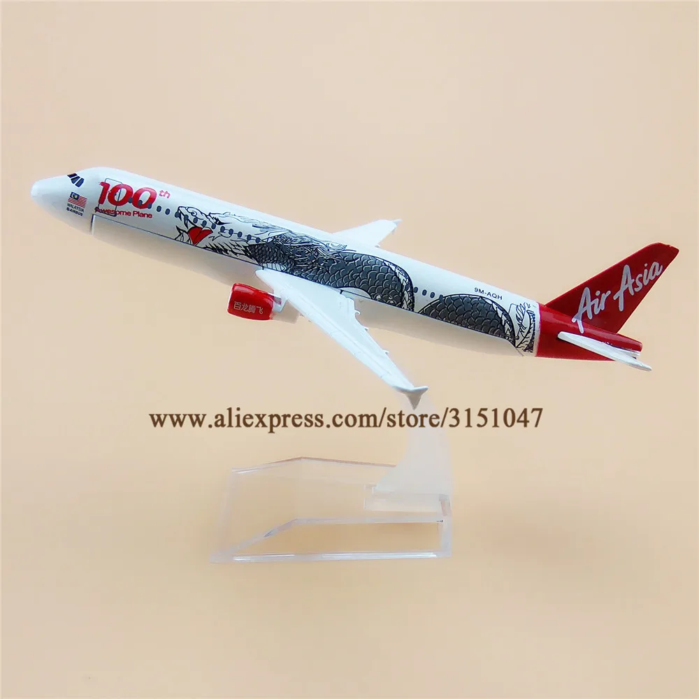 16 см Air Asia Dragon 100th Awesome самолет Airbus 320 A320 Airlines модель самолета металлический сплав